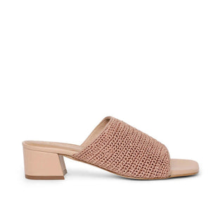 Saint Eloisa Peach Woven Block Heel mules