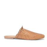 Saint Delphina Beige Color Woven Leather Mules