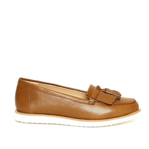 Saint Alena Tan Leather Saddle Shoes