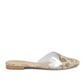 Saint Elfleda Beige Python Leather Mules