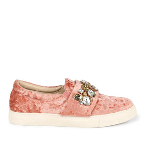Saint Kacey Peach Velvet Sneaker