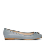 Saint Damita Blue Leather Handcrafted Ballet Flats