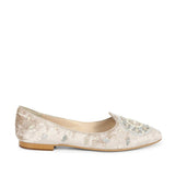 Saint Morwenna Hand Embroider Beige Ballerina