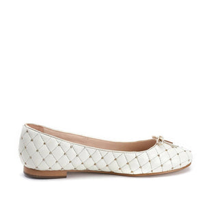Saint Anya White Leather Ballerina’s
