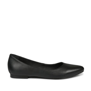 Saint Denise Black Leather Ballerina's