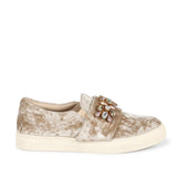 Saint Kacey Beige Velvet Sneaker