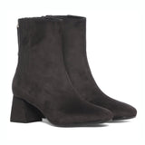 Saint Stellina Grey Suede Leather Back Zipper Ankle Boots