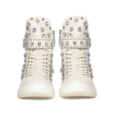 Saint Lavinia Embellished Ivory Leather Lace up Shoes