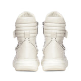 Saint Lavinia Embellished Ivory Leather Lace up Shoes